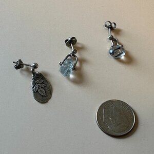 Ashley Weber handmade sterling silver metalsmith OOAK earring set